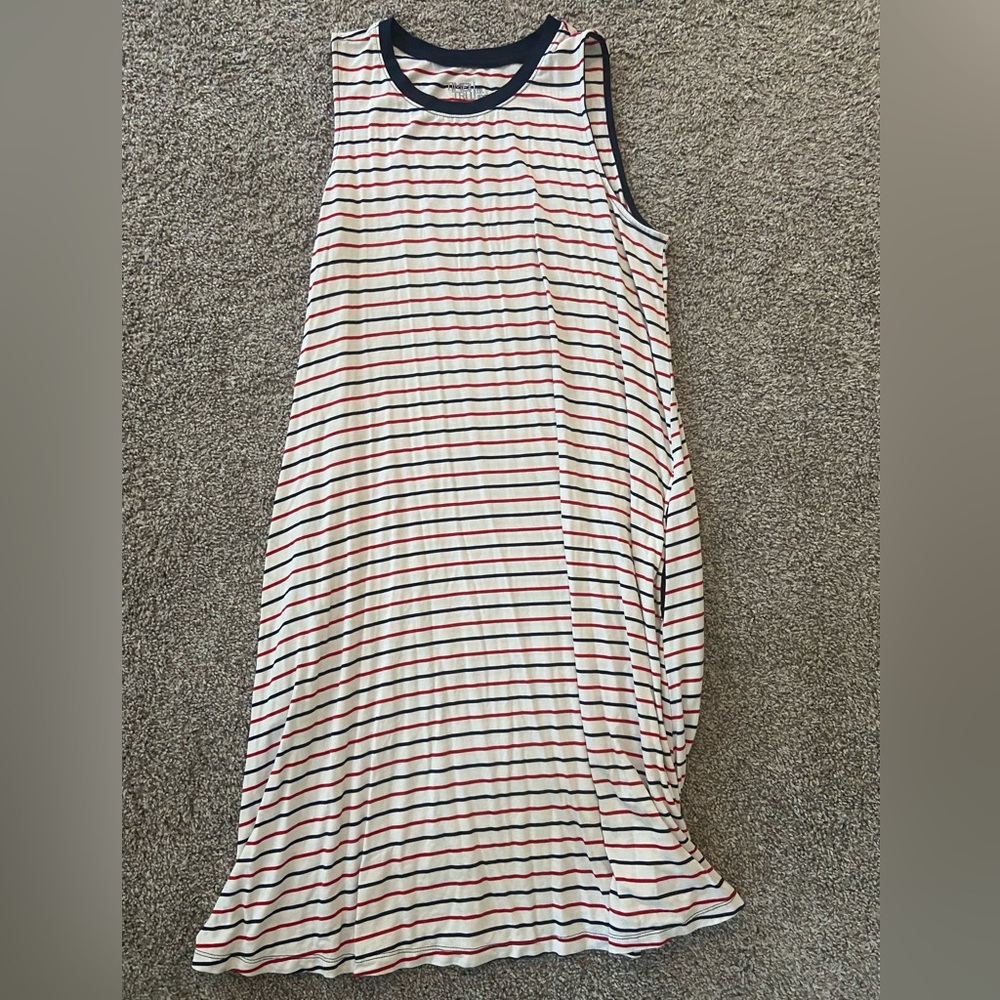 Red white and blue striped dress XL